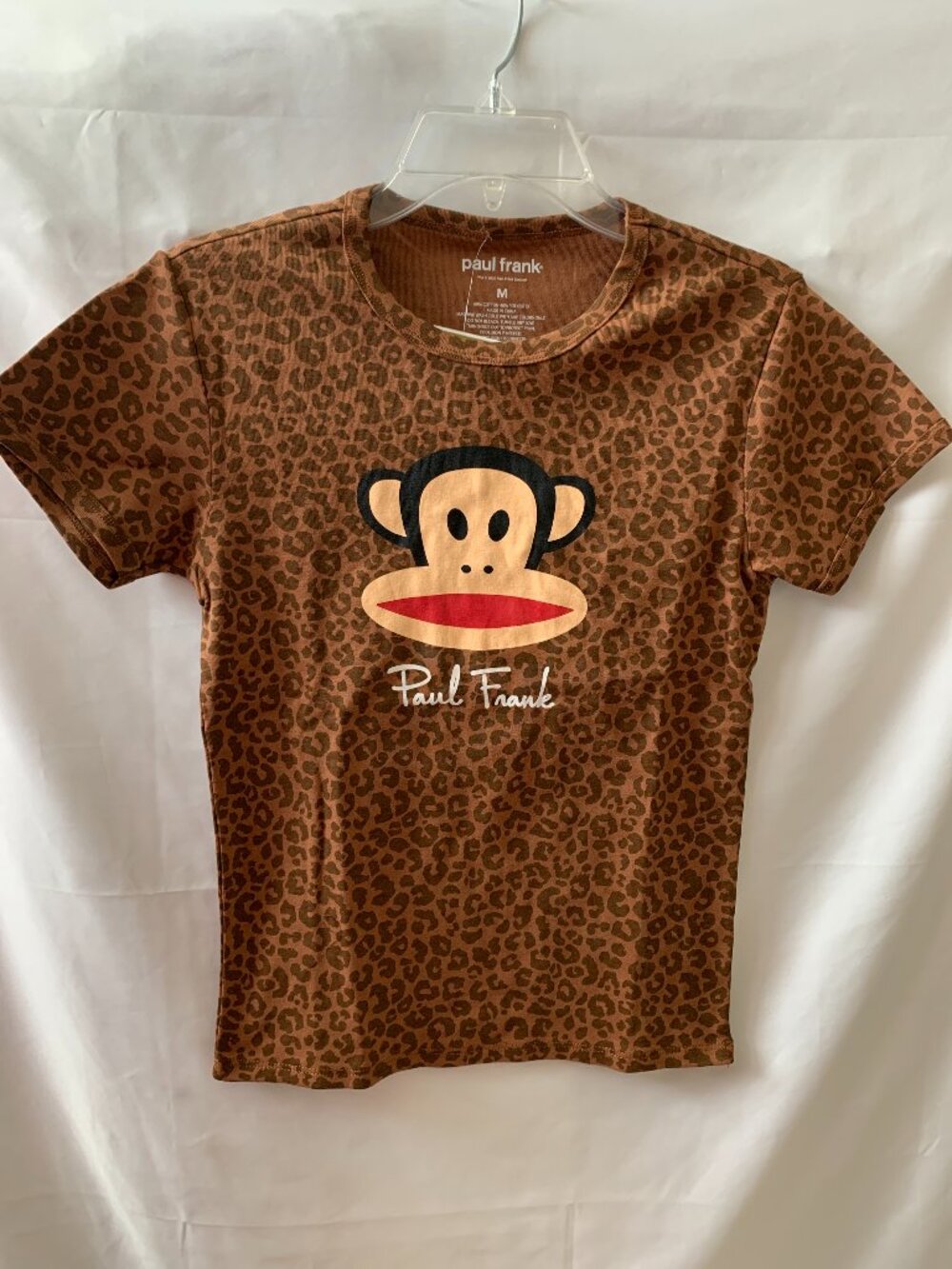PAUL FRANK Animal Print Julius the Monkey Tee in Brown Sz MEDIUM